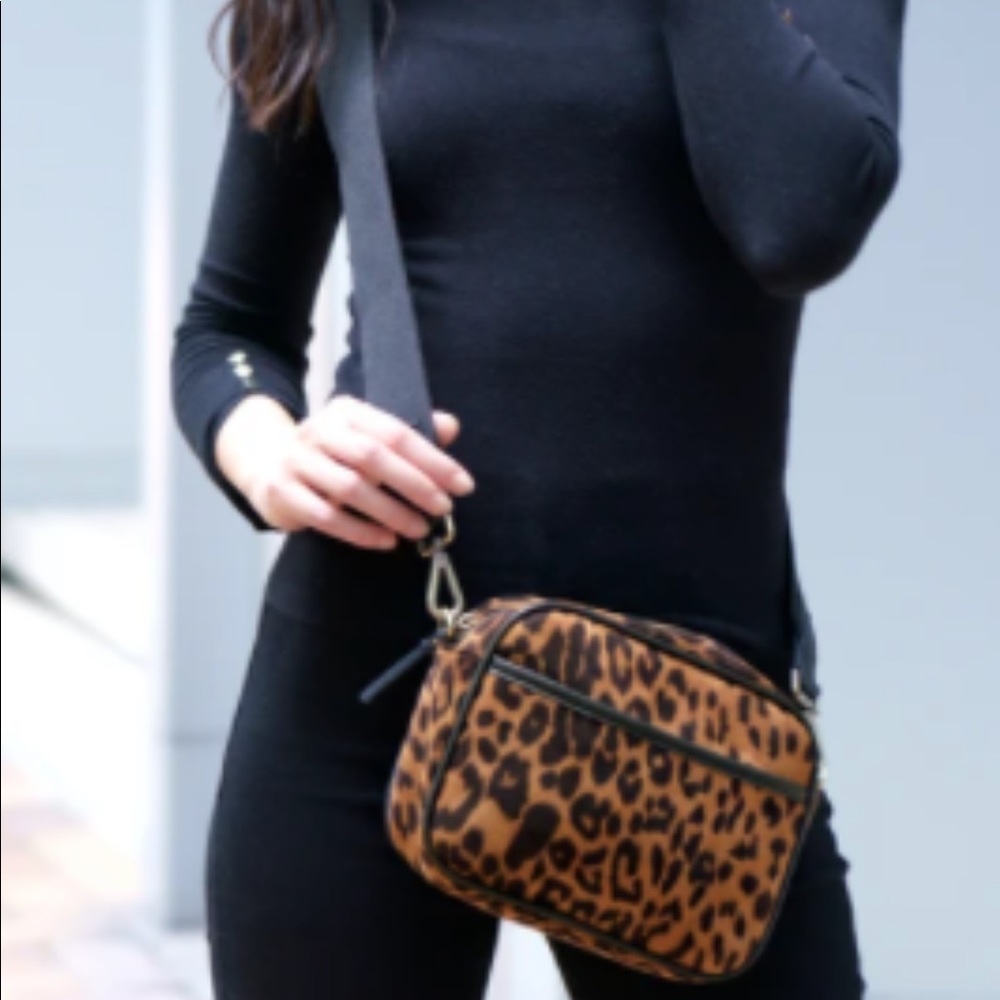 Leopard print camera bag style purse